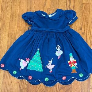 Festive Ballet Kids Dress - Royal Blue